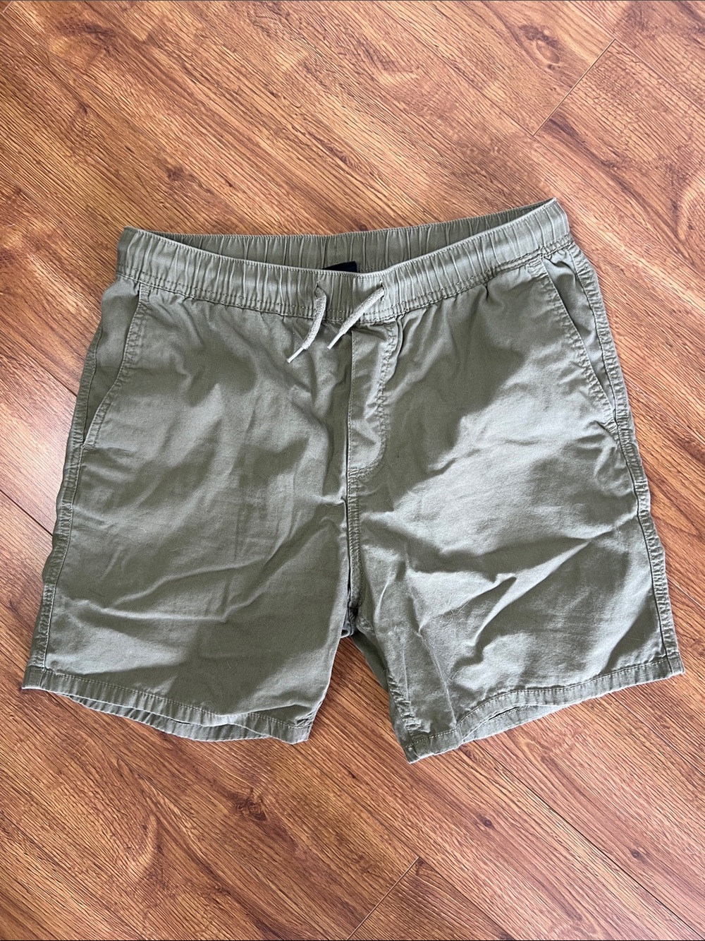 H&M Olive Green Elastic Waist Casual Shorts